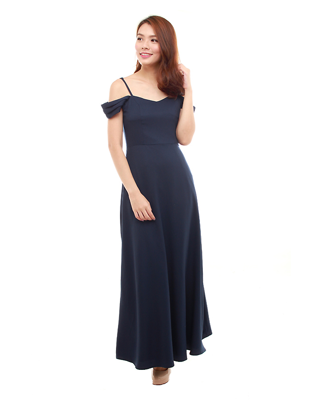 Ophelia Maxi Dress in Navy Blue